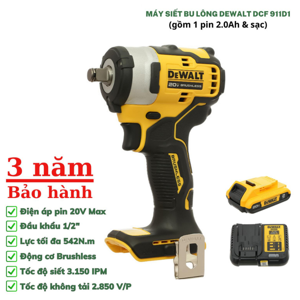 Máy siết bu lông Dewalt DCF911N