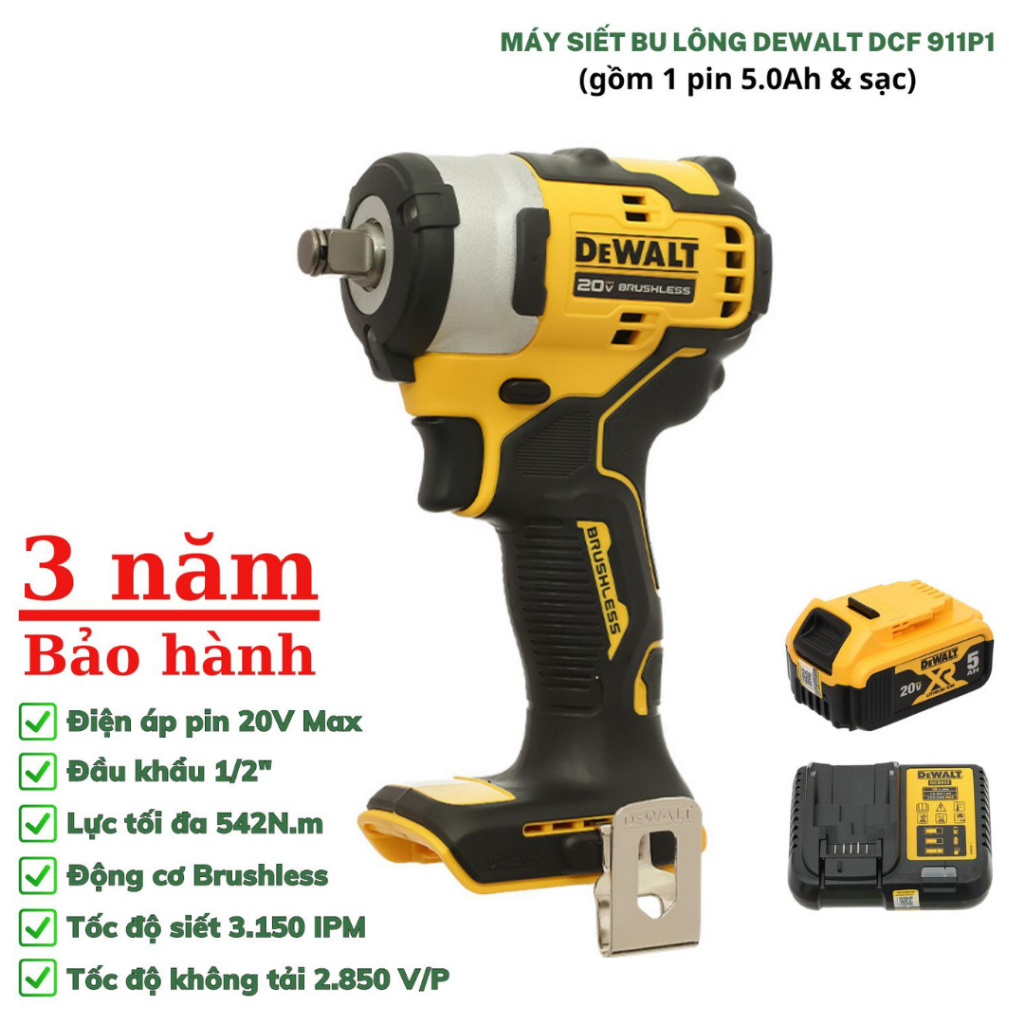 Máy siết bu lông Dewalt DCF911N