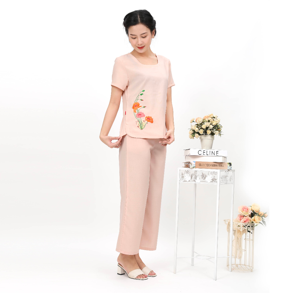Đồ Bộ Mặc Nhà Quần Dài Tay Ngắn Line 383p 3355 PALTAL duyên dáng và thanh lịch