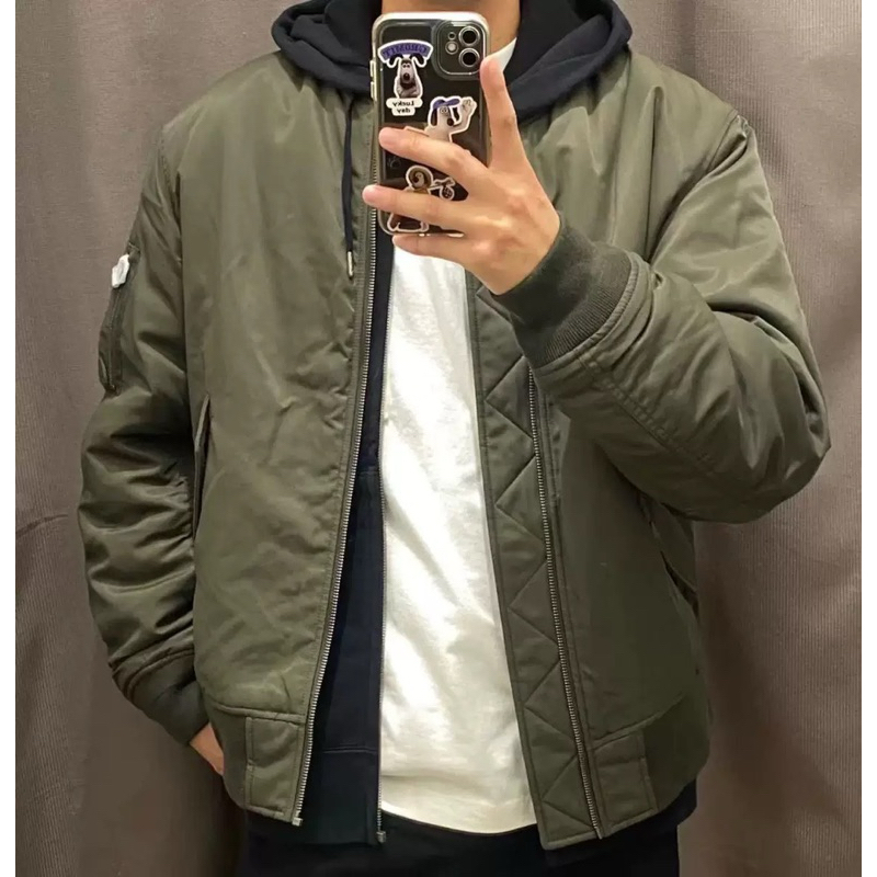 ÁO BOMBER NAM MAN GO 2 MÀU RÊU - ĐEN MẪU MỚI