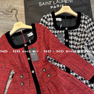Đầm dạ Tweed cổ vuông cao cấp