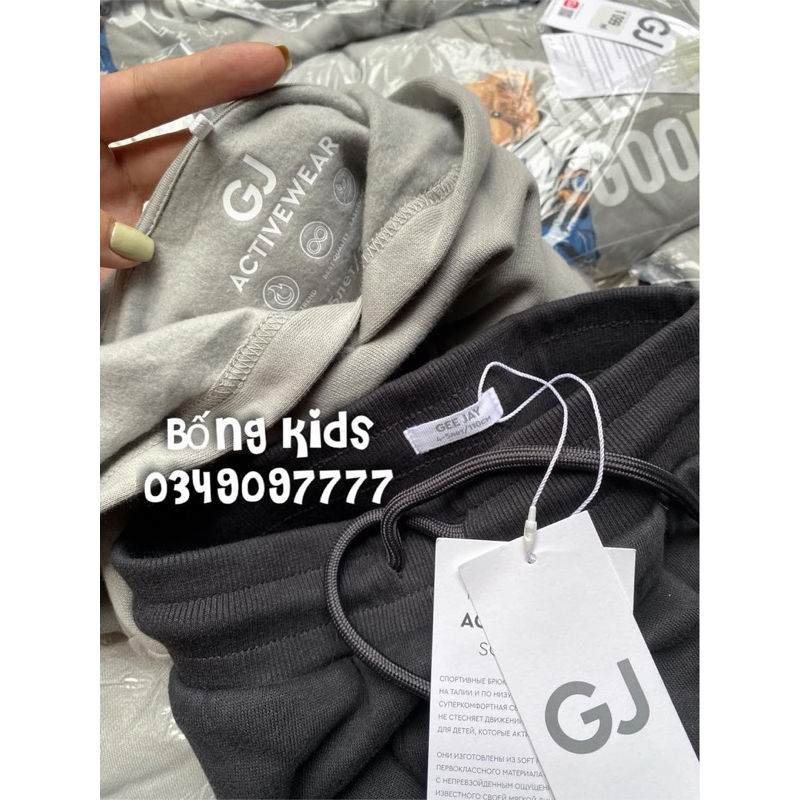 Bộ Hoodie Bé Trai Gấu Xám Đen GÊ