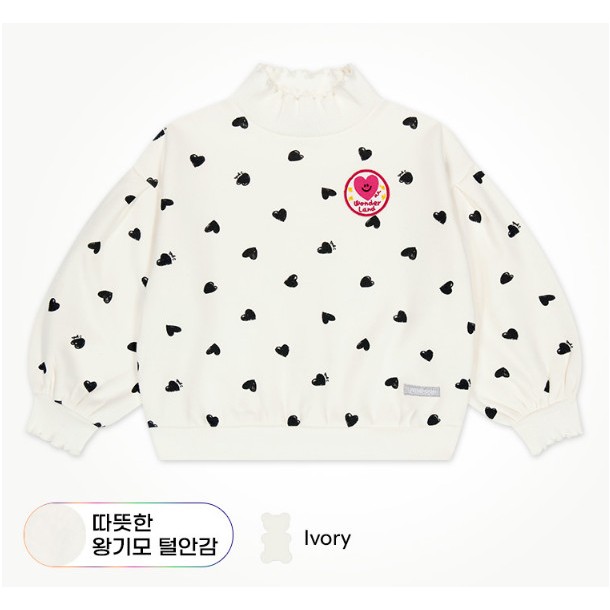 Áo lót lông họa tiết tim cổ 3 phân bé gái Jelis. HA3642