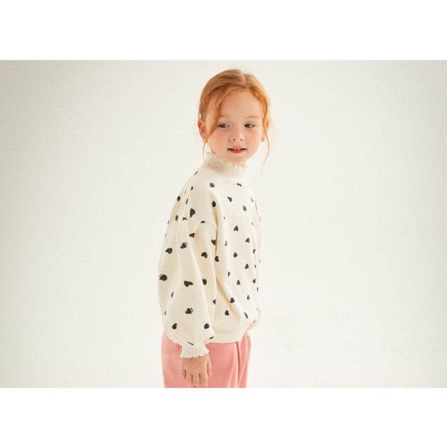 Áo lót lông họa tiết tim cổ 3 phân bé gái Jelis. HA3642