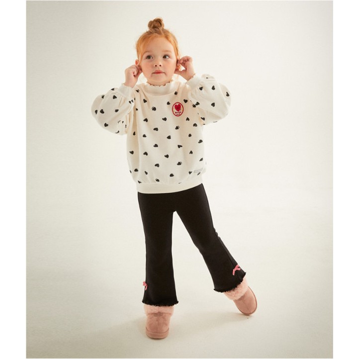 Áo lót lông họa tiết tim cổ 3 phân bé gái Jelis. HA3642