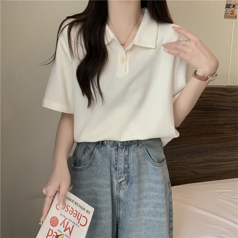 Áo Cotton Tổ Ong Cộc Tay Nữ Form Suông Bigsize ABZ