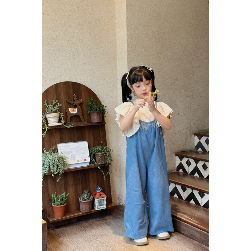 Set yếm kèm áo bé gái Mick and Milk, đồ bé gái 1,2,3,4,5,6 tuổi chất nhung tăm và cotton