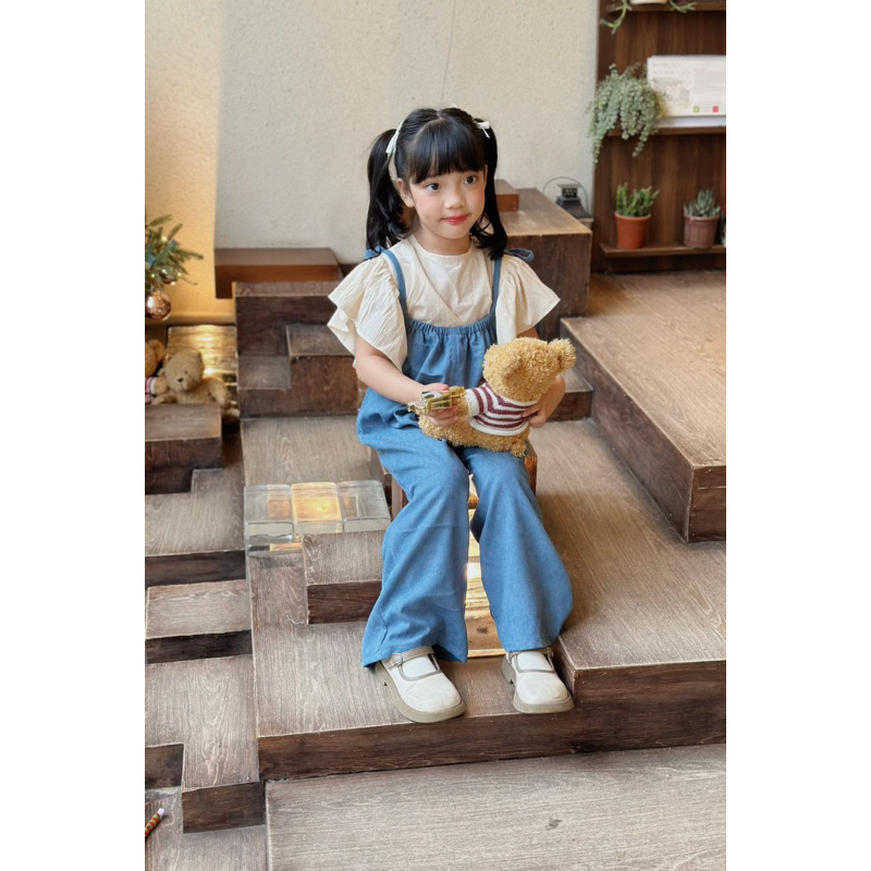 Set yếm kèm áo bé gái Mick and Milk, đồ bé gái 1,2,3,4,5,6 tuổi chất nhung tăm và cotton