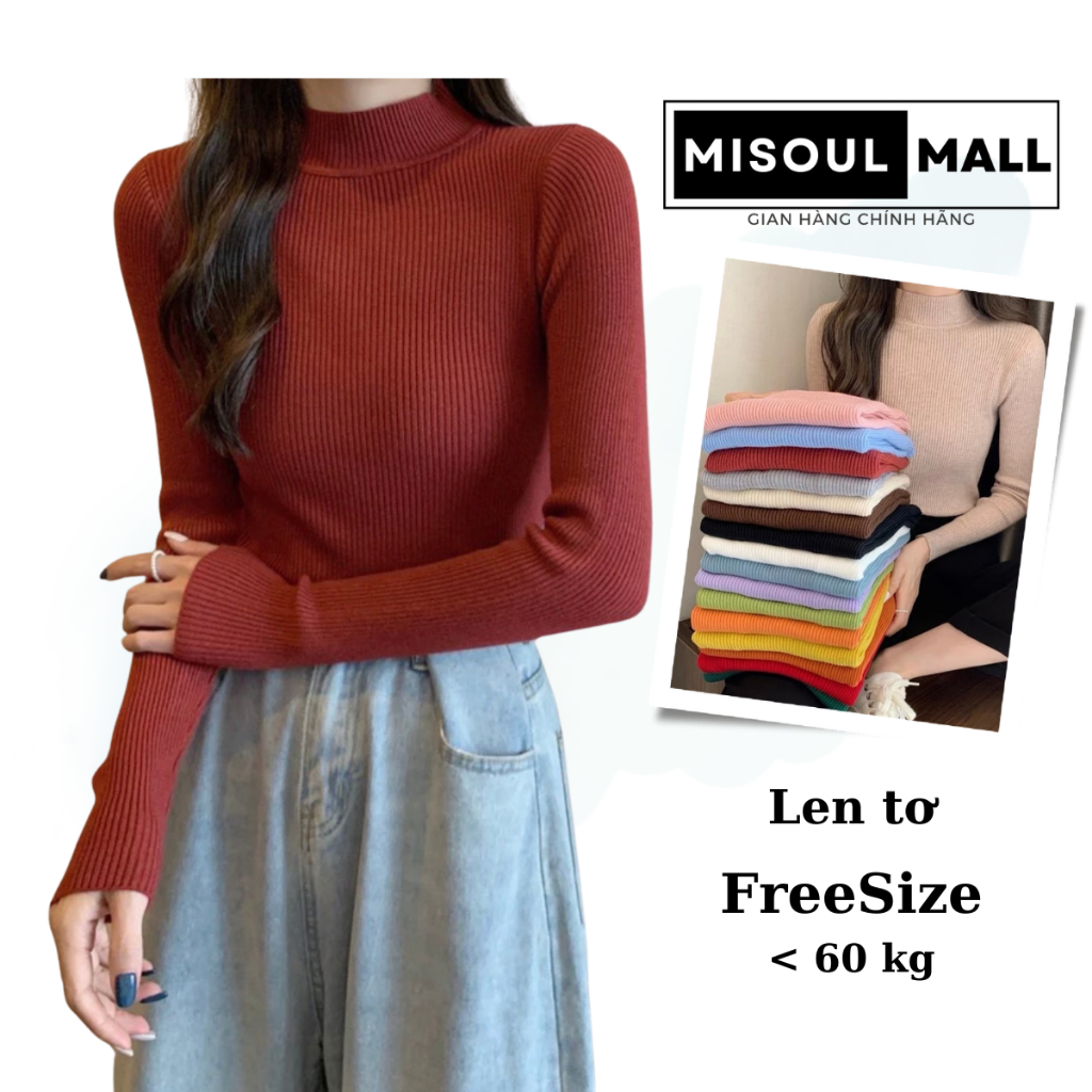 Áo len tăm cổ 3 phân MiSoul Mall mềm mịn, co giãn nhiều màu sắc hàng Quảng Châu 107