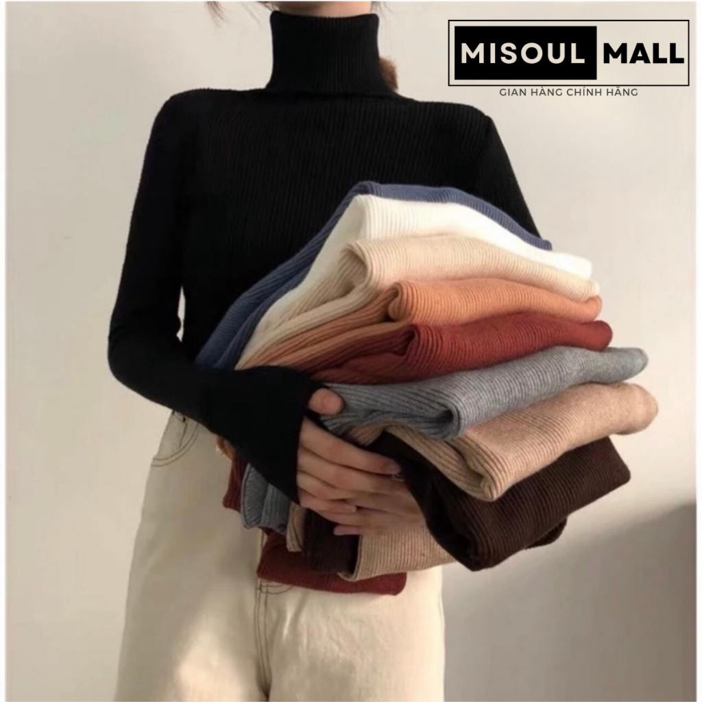 Áo len tăm cổ lọ MiSoul Mall áo len cao cổ giữ nhiệt nhiều màu cho nữ 106