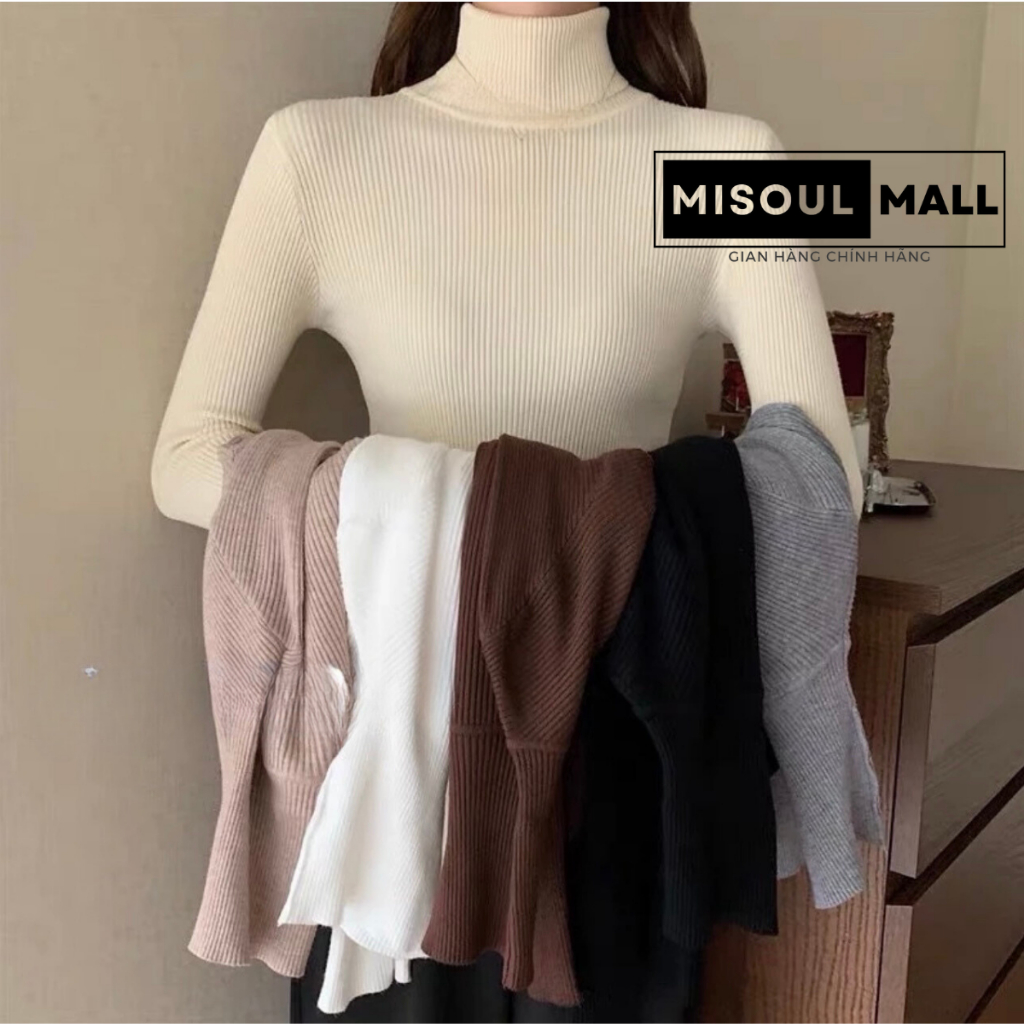 Áo len tăm cổ lọ MiSoul Mall áo len cao cổ giữ nhiệt nhiều màu cho nữ 106