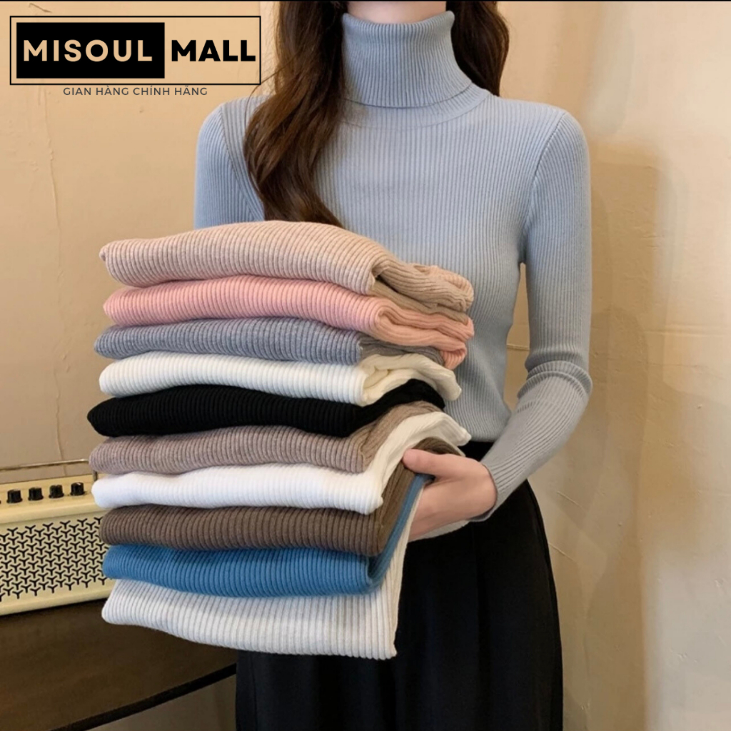 Áo len tăm cổ lọ MiSoul Mall áo len cao cổ giữ nhiệt nhiều màu cho nữ 106