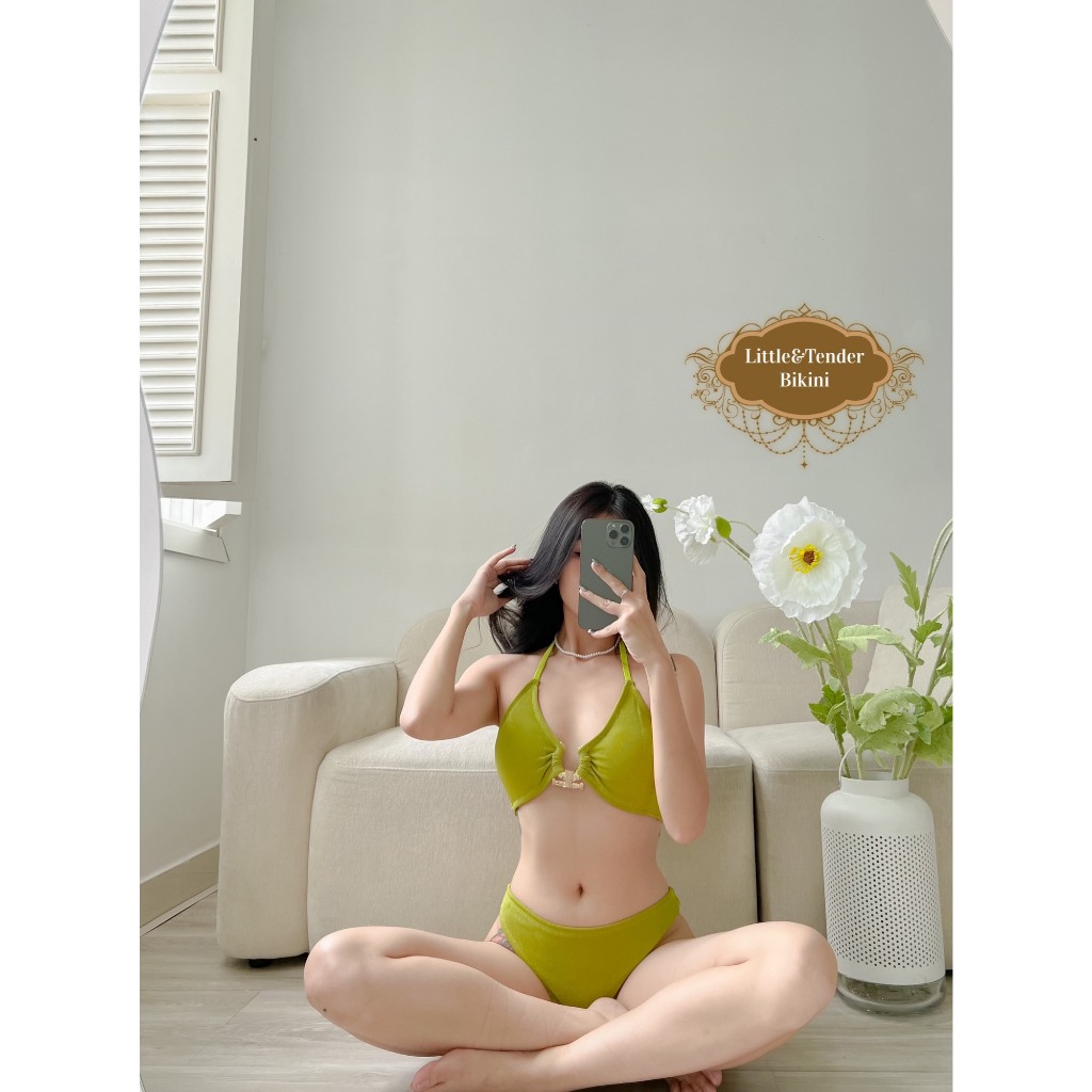 Set 3 món xanh bơ khoen ngực