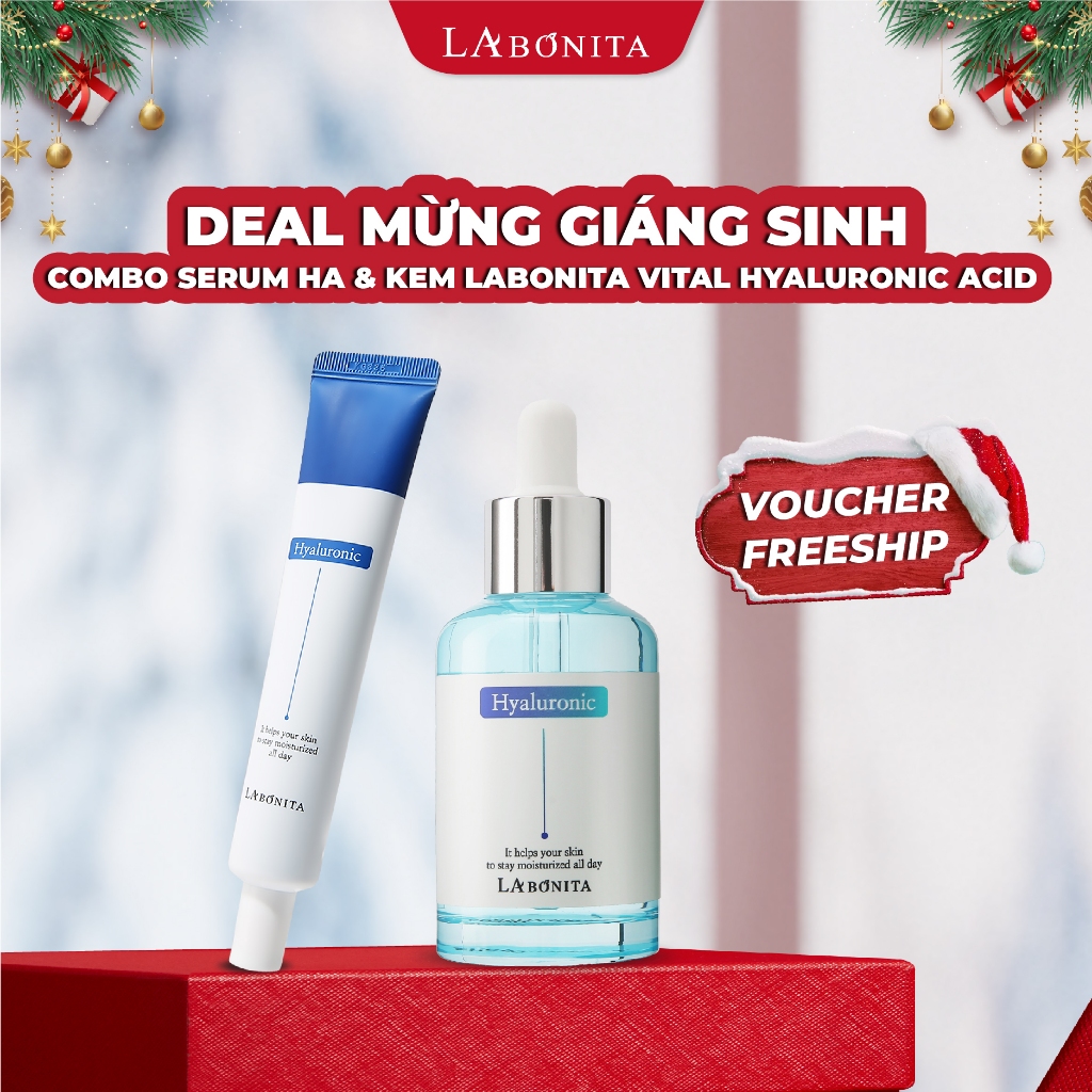 COMBO Serum HA & Kem LaBonita Vital Hyaluronic Acid - Bộ đôi dưỡng ẩm sáng da & tăng độ đàn hồi