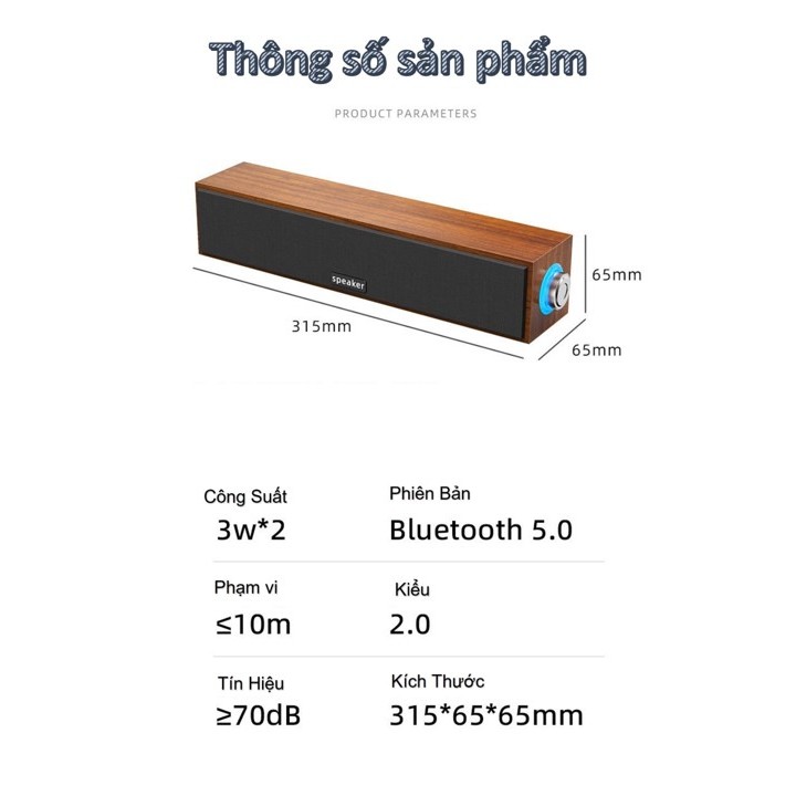 Loa Vi Tính Loa Gỗ Công Suất Lớn Dùng Cho PC, Laptop, ĐT,.. Speaker E-1090