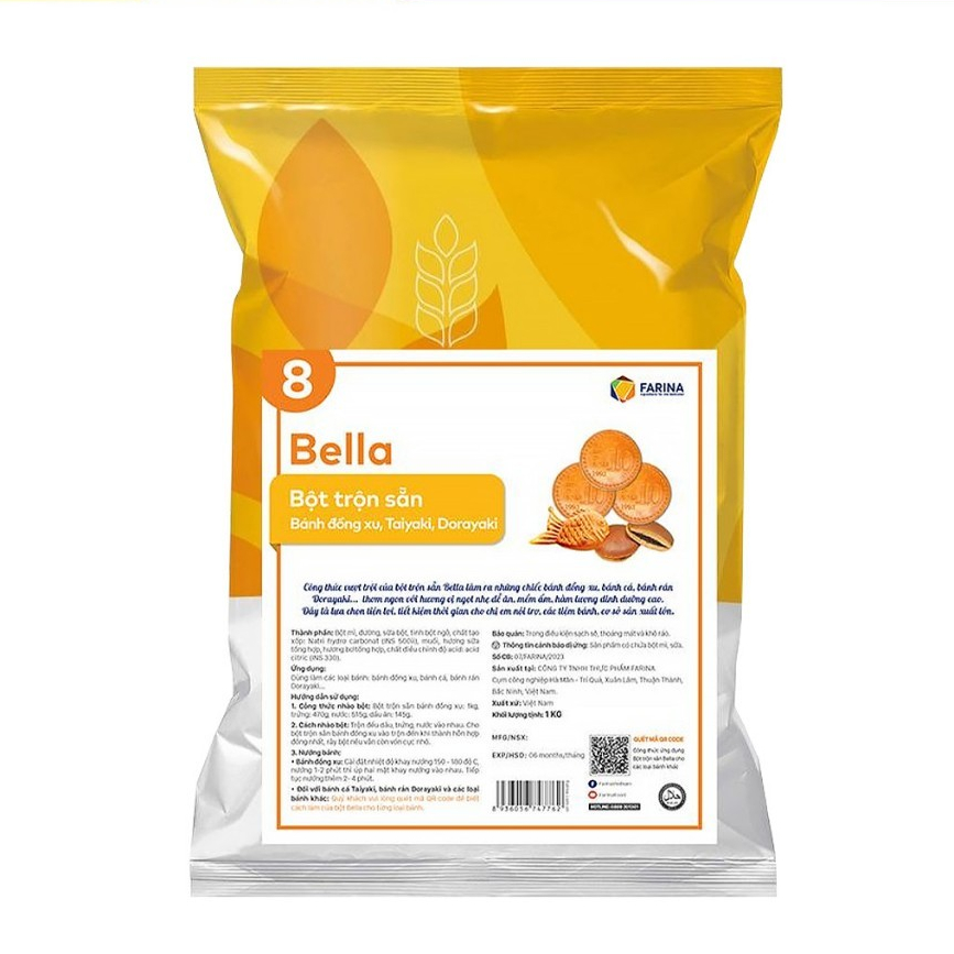 BỘT TRỘN SẴN BELLA BÁNH ĐỒNG XU GÓI 1KG
