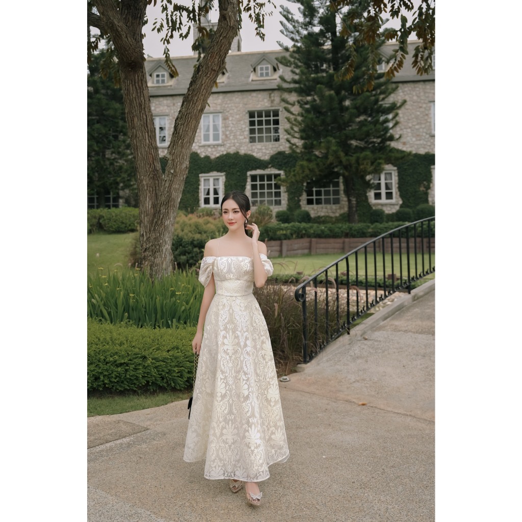 Đầm ren trắng hai dây Aurora Dress HUONG BOUTIQUE HBV1269