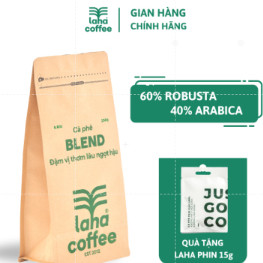 Cà phê pha phin, pha máy laha blend 60% robusta 40% arabica dạng hạt, bột laha coffee | 500gr