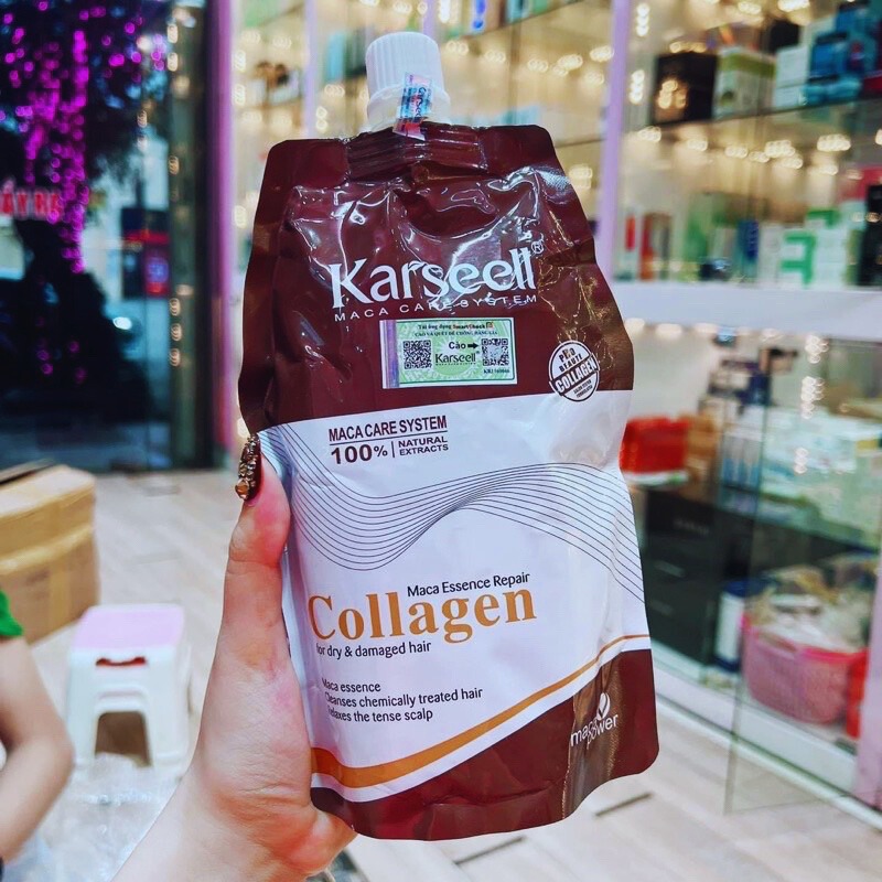 Hấp dầu phục hồi tóc Karseell Collagen siêu mềm mượt 500ML