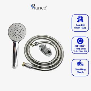 Bộ vòi hoa sen tắm RANCO đầu nhựa ABS 90mm tăng áp mạnh, cao cấp không gỉ, dây inox 304 lõi đồng chống xoắn 1.5m FSO-16