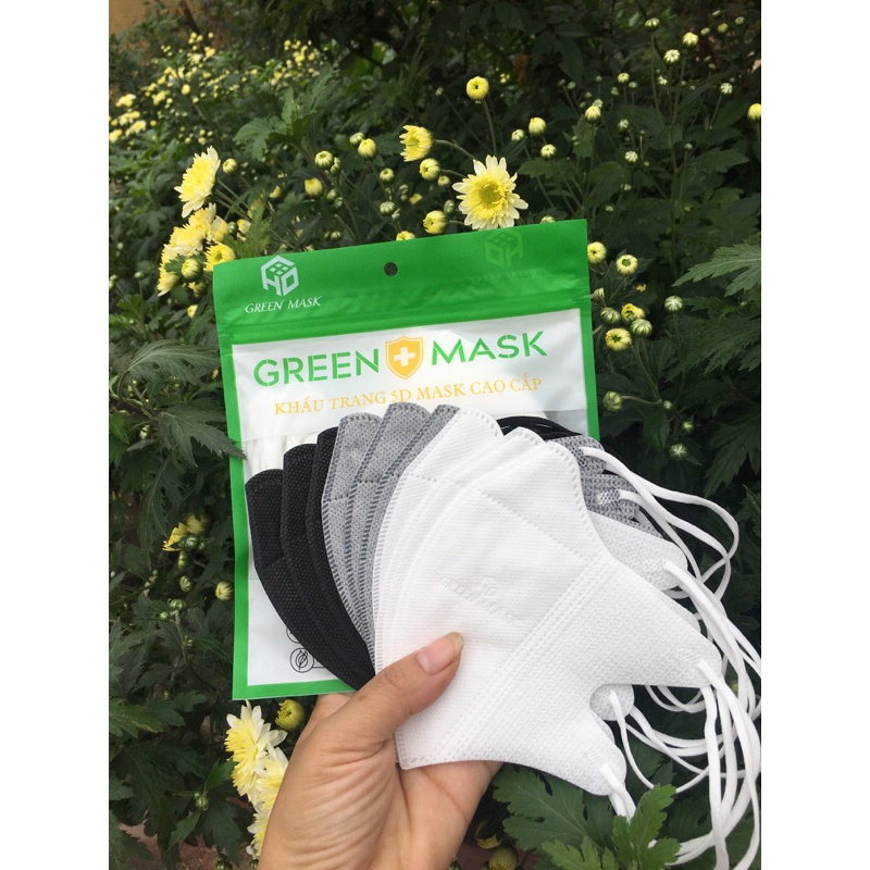 Khẩu trang 5D 💥 CAO CẤP 💥 Thùng 200c khẩu trang 5d Green Mask, Nhiều Màu