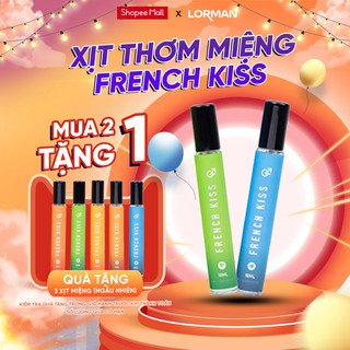 COMBO 2 Xịt Thơm Miệng French Kiss LORMAN Hương Trái Cây Kẹo Ngọt The Mát Nhiều Vị Chai 10ml