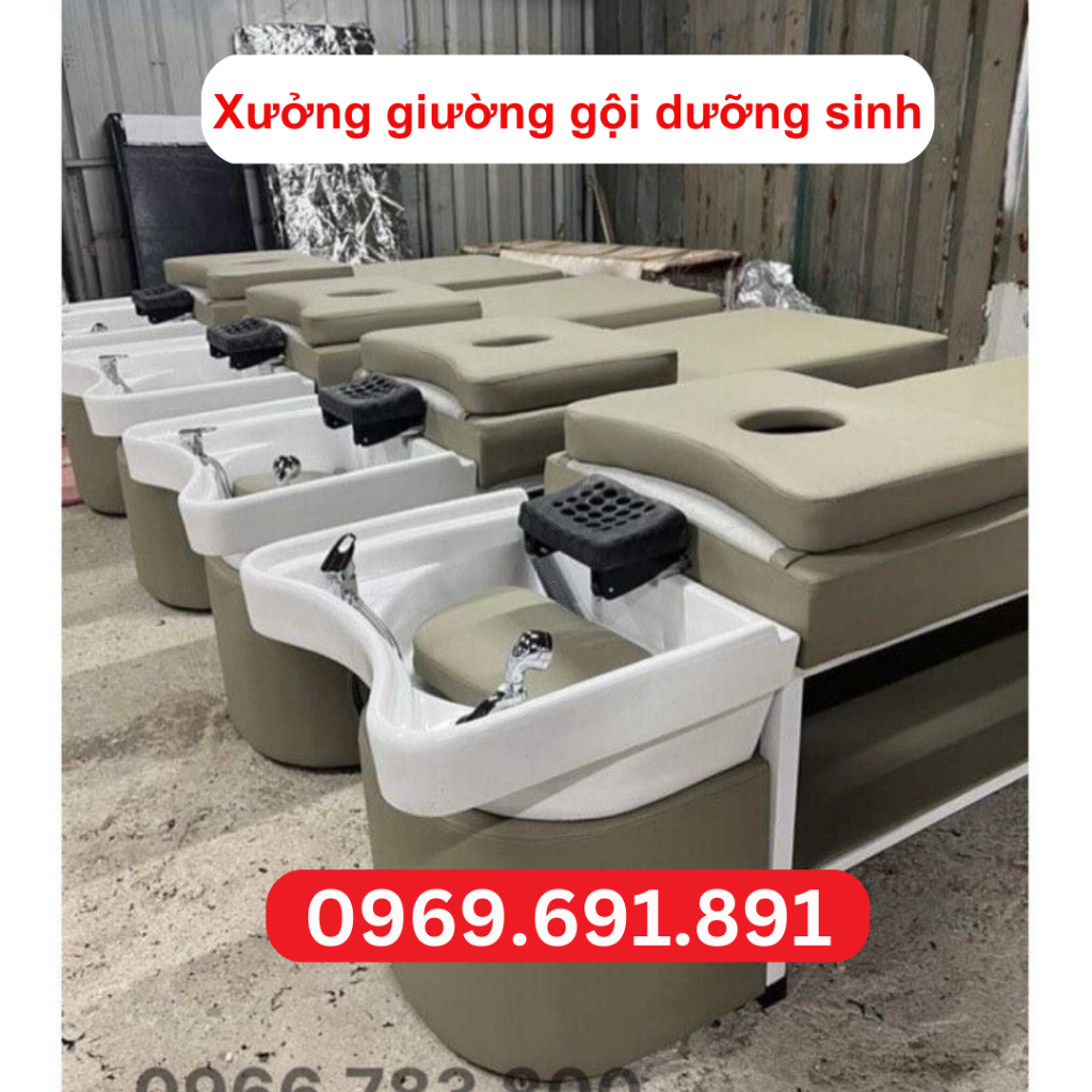 Giường Gội Đầu 2in1 Khung sắt, Giường Gội Dưỡng Sinh khung Sắt Tai Thỏ Màu Tuỳ Chọn, Kích thước chuẩn Spa