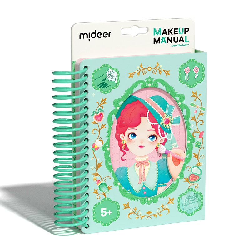 Mideer đồ chơi tô màu tranh vẽ trang điểm công chúa Make up Manual sticker bóc dán bút lông màu khuôn tranh nghệ thuật