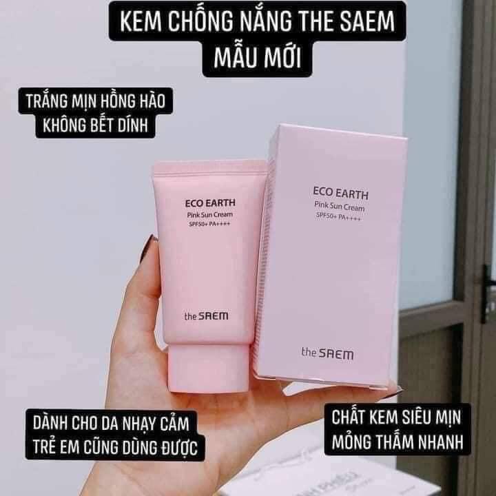 Kem chống nắng The seam Eco Earth Pink Sun Cream EX  +++