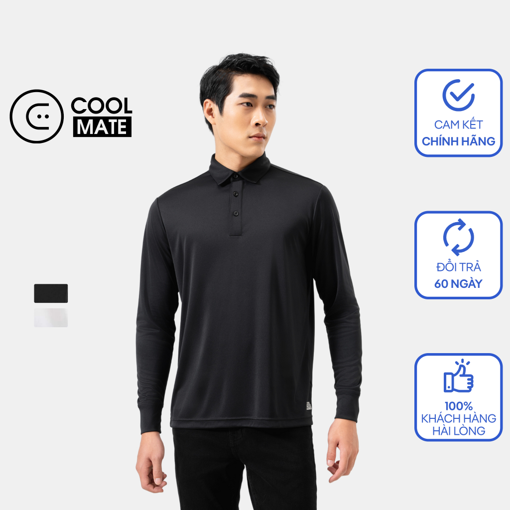 Áo polo dài tay thể thao Essential mềm mại, thoáng khí - Thương hiệu Coolmate