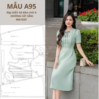 Rập giấy a0 váy dáng a dài mã a95