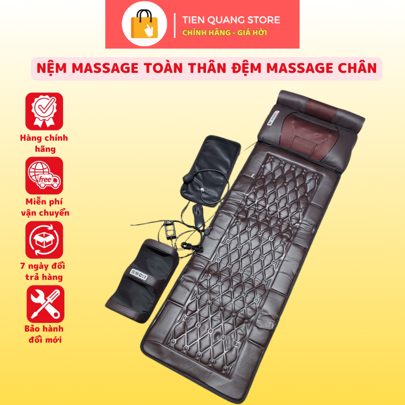 Nệm Massage toàn thân kèm đệm massage chân Alota N23 3D 12 điểm, thảm ghế mát xa rung, làm ấm, dụng cụ phục hồi sức