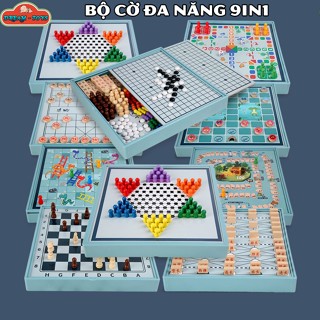  Bộ Cờ Đa Năng 9in1 Gồm Cờ Vua Cờ Tướng,Cờ Tướng Cờ Cá Ngựa Cờ Tỉ Phú Cờ Caro Kích Thước 29x29cm Rèn Luyện Tư Duy 