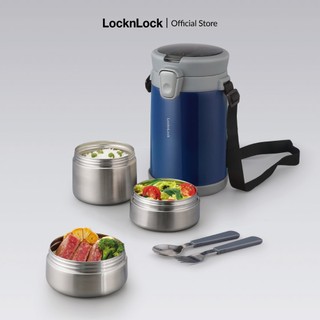 Bộ hộp cơm giữ nhiệt kèm muỗng nĩa Lock&Lock Easy Carry 2.0L LHC8039