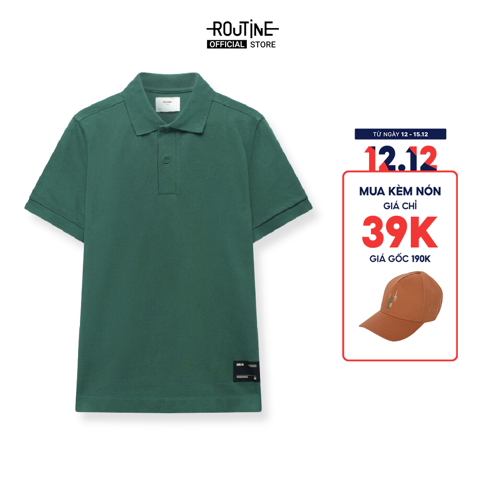 Áo Polo Nam Trơn Cổ Dệt Gân To Form Fitted - Routine 10S23POL066
