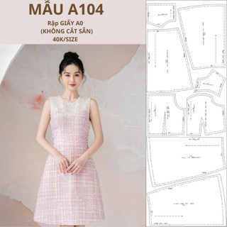 Rập giấy a0 đầm dáng a 2 lớp mã a104