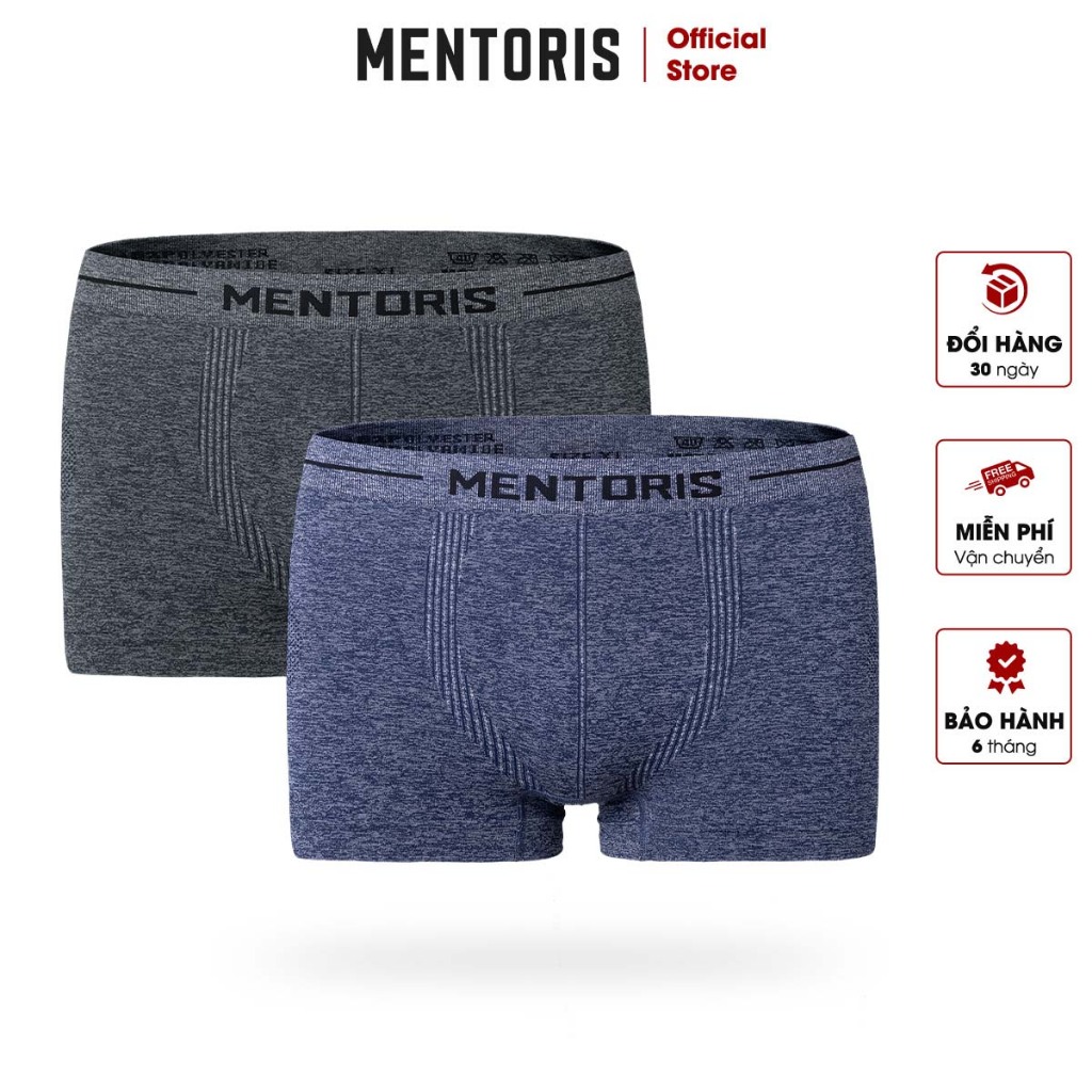 COMBO2 quần lót nam Mentoris kiểu boxer cao cấp chất vải siêu co dãn, thoáng khí, công nghệ dệt không đường may CB2MBX05