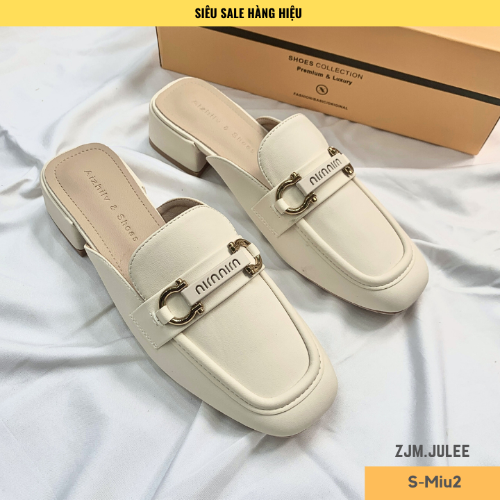 Sục nữ Miu-miu đế cao khuy kim loại SU bản store fullbox đế 3cm da mềm cao cấp
