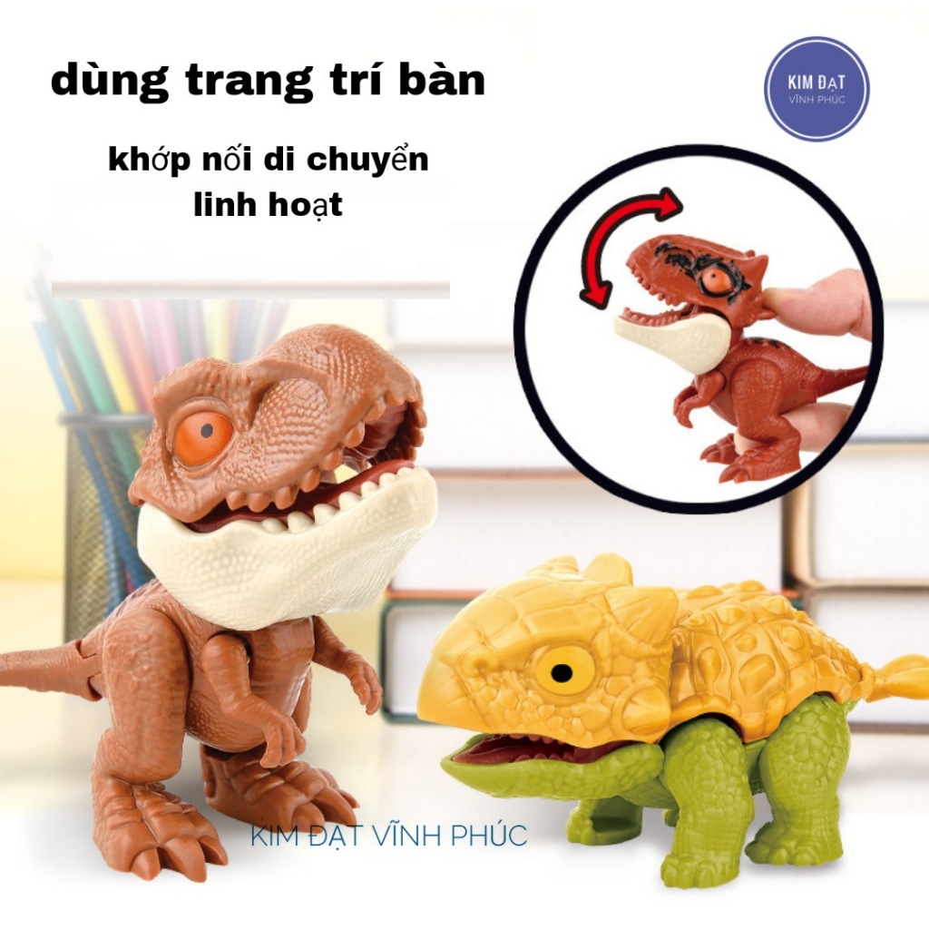 Khủng long cắn ngón tay dễ thương . hàm có lò xo vui nhộn . thú nhỏ cắn ngón tay