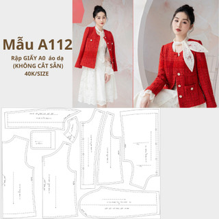 Rập giấy a0 áo dạ 2 lớp dáng suông mã a112