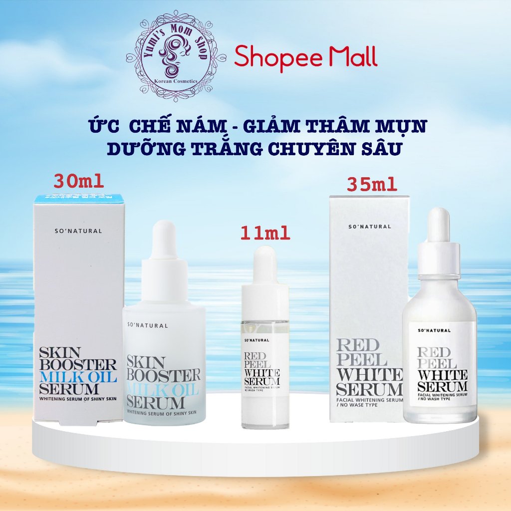 Tinh chất trắng da So Natural Skin Booster Milk Oil Serum 30ml/ Red Peel White 35ml