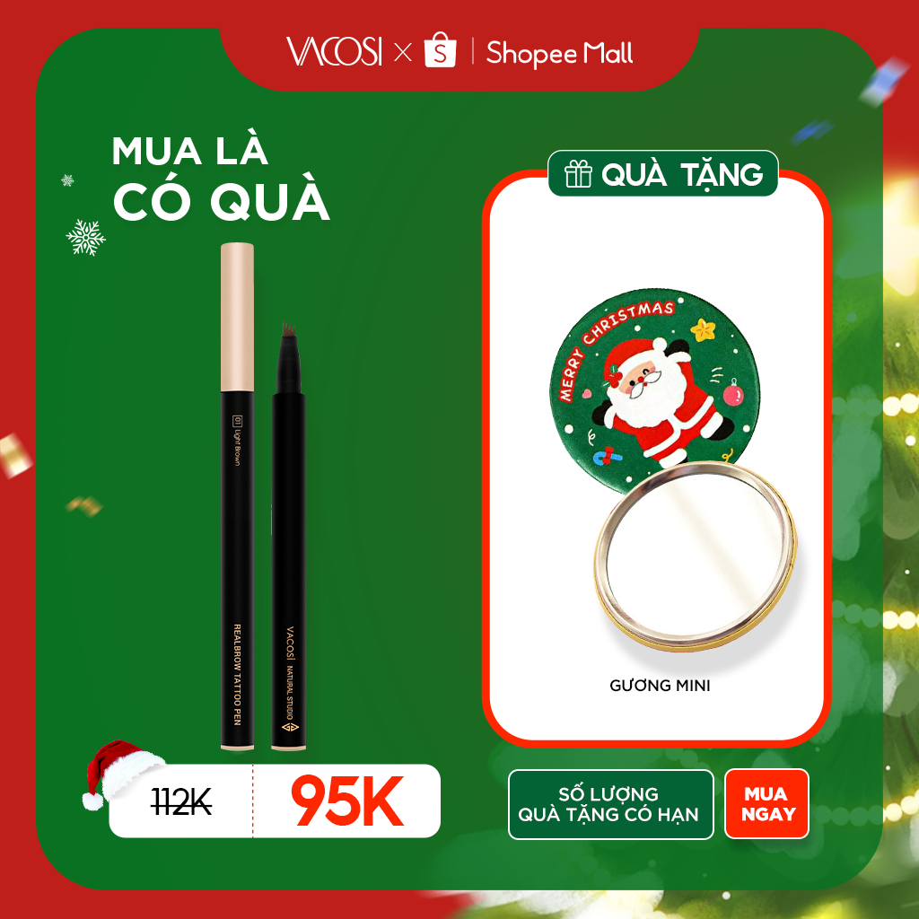 Bút Kẻ Mày Phẩy Sợi VACOSI 24H Không Lem Không Trôi - VACOSI REALBROW TATTOO PEN