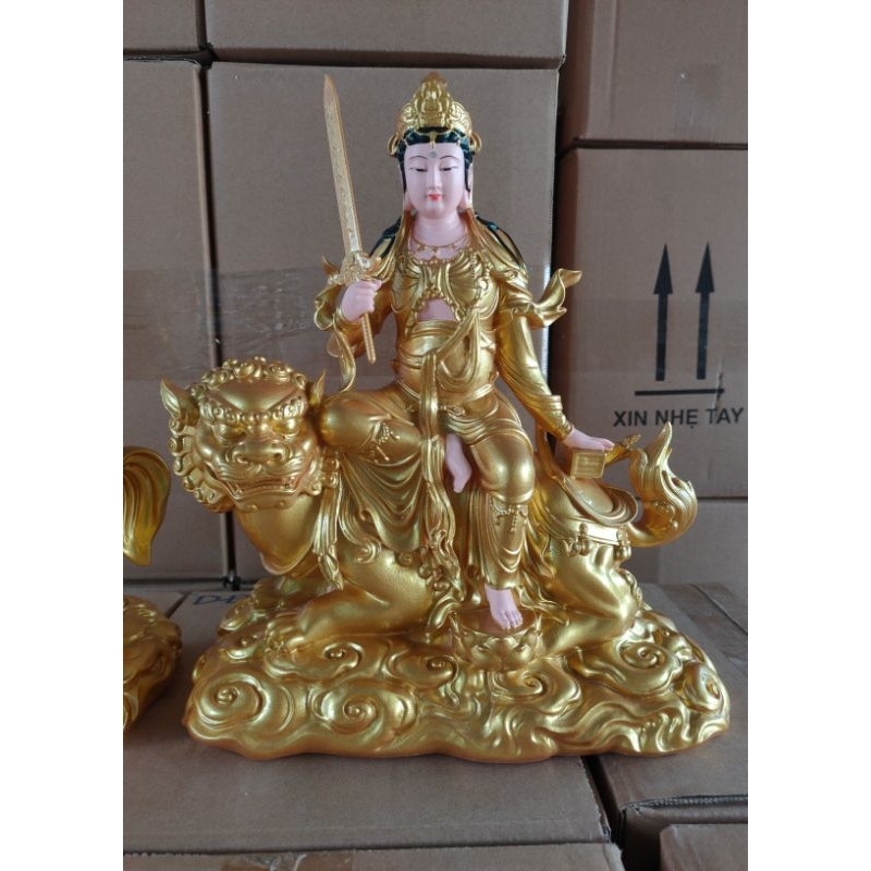 Tượng Văn Thù Bồ Tát cao 30cm