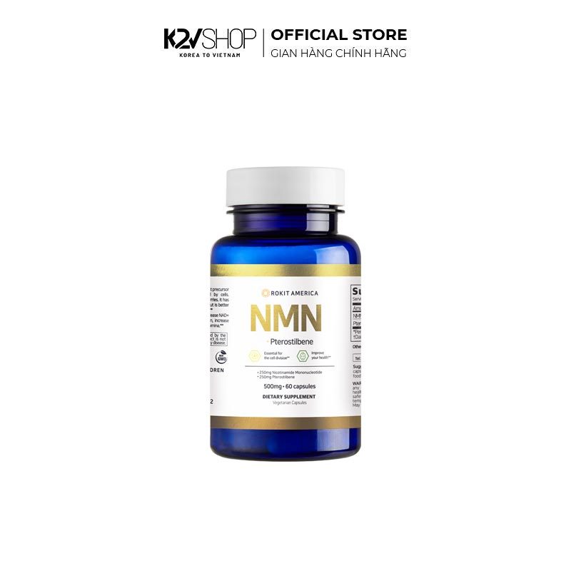 Viên Uống Ngăn Ngừa Lão Hóa Và Trẻ Hóa Làn Da Rokit America NMN (250mg/1 Viên x 60 Viên) - K2V Shop