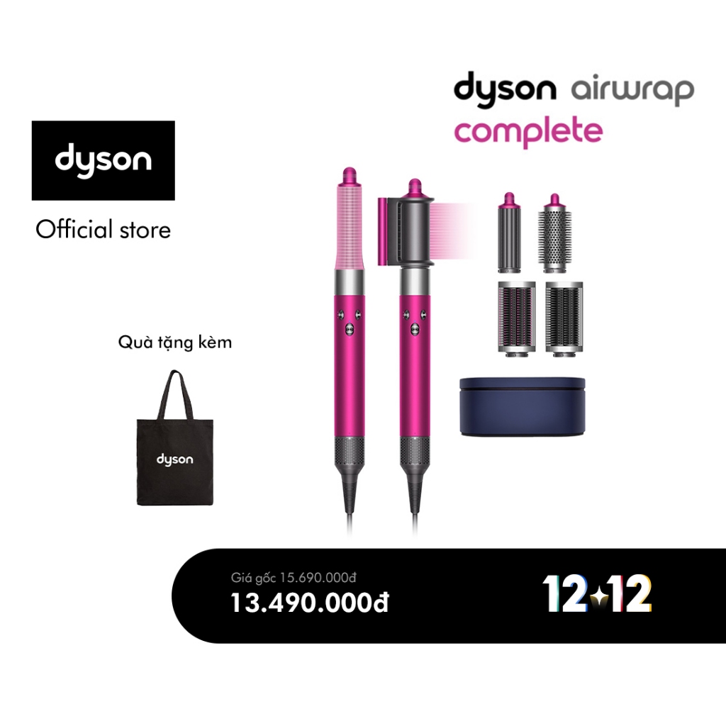 Máy tạo kiểu tóc và sấy khô Dyson Airwrap ™ Complete (Hồng/Xám trắng)