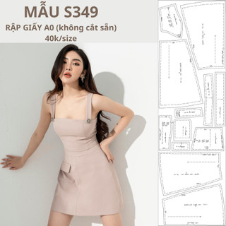 Rập giấy a0 đầm cúp ngực dáng a 2 lớp mã s349