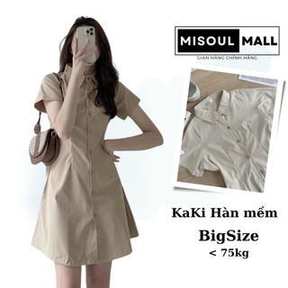 Đầm váy sơ mi thắt eo misoul mall, đầm váy ulzzang nữ sơ mi hàn quốc nữ 102