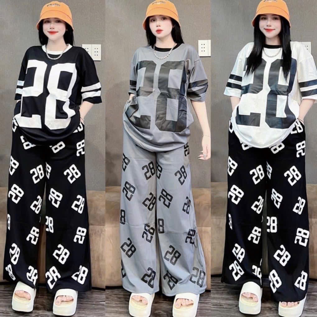 Set Suông Chất Tăm Lạnh Áo In 28 Bigsize Mặc Nhà