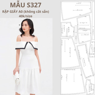 Rập giấy a0 đầm trễ vai mã s327