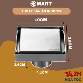 Ga thoát sàn ngăn mùi dòng âm gạch chất liệu Inox 304 cho ống chờ phễu thoát sàn ngăn mùi cao cấp BC007